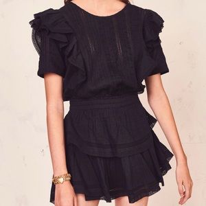 XS LOVESHACKFANCY BLACK NATASHA DRESS NWOT